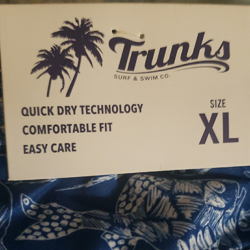 Men's Trunks Surf & Swim Co. Nautical Deep Sea Fishes Printed Size XL Cobalt NWT - Picture 7 of 13
